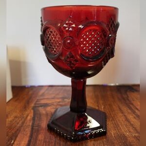 Vintage 1876 Cape Cod Collection ruby red water goblet